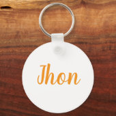 Metal ring keychain with name jhon キーホルダー (正面)