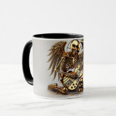 Metal Rockgitarrist mit Adler und Flügel マグカップ (正面左)