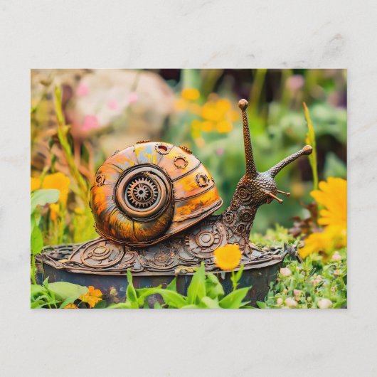 Metal Snail Garden Ornament ポストカード (正面)