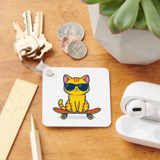 Metal Square Keychain  キーホルダー (デスク)