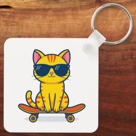 Metal Square Keychain  キーホルダー (裏面)