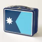 Metal Stainless Lunchbox with flag of Minnesota メタルランチボックス (正面)