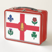 Metal Stainless Lunchbox with flag of Montreal メタルランチボックス (正面)