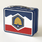 Metal Stainless Lunchbox with flag of Utah, USA メタルランチボックス (裏面)