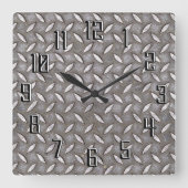 Metal Tread Plate スクエア壁時計 (正面)