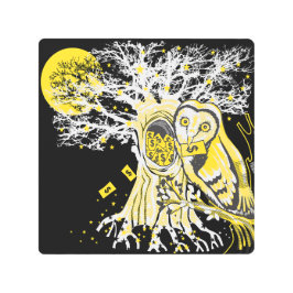 Metal Wall Art – Urban Tree Owl & Wealth Surreal  メタルプリント