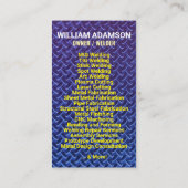 Metal Work Services | Metal Fabrication & Welding 名刺 (裏面)