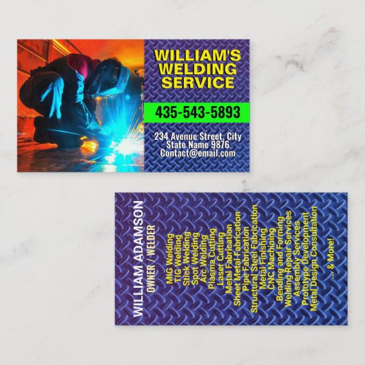 Metal Work Services | Metal Fabrication & Welding 名刺 (正面/裏面)
