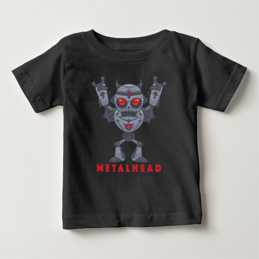 Metalhead - Heavy Metal Robot Devil -文字 ベビーTシャツ (正面)