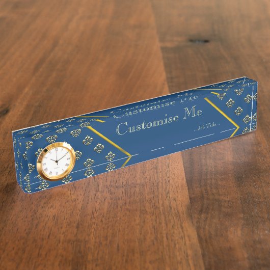 Metalic(紋章の)フラ・ダ・リ(金ゴールド) デスクネームプレート (側面)