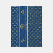 Metalic（紋章の）フラ・ダ・リ(金ゴールド) フリースブランケット (正面)