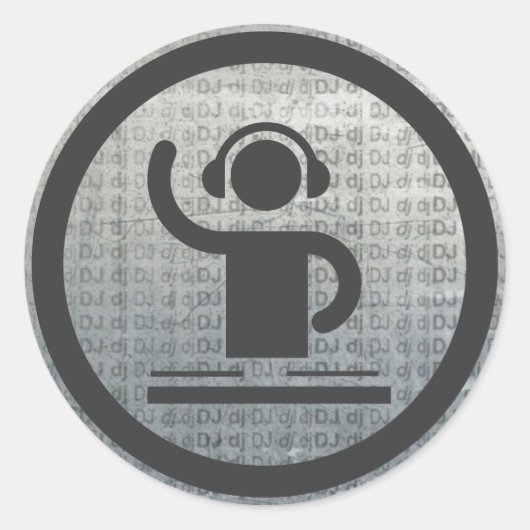 Metalic djアイコンのシール ラウンドシール (正面)