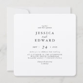 Metalic Silver and Black 結婚 Photo's 招待状 (正面)