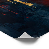 Metalica Red、金ゴールド、およびBlue油のポ絵を描スター ポスター (角)