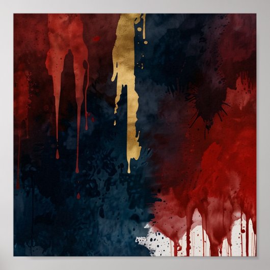 Metalica Red、金ゴールド、およびBlue油のポ絵を描スター ポスター (正面)