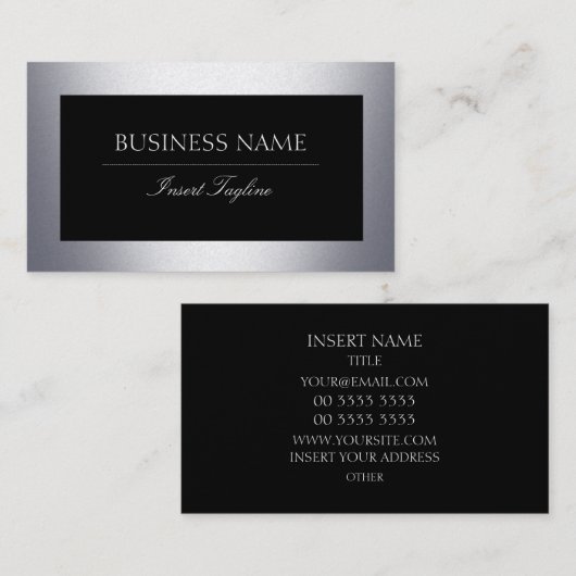 Metallの黒 名刺 (正面/裏面)