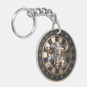 Metall Dartboard mit Bulle - golden Bull キーホルダー (正面左)