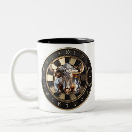 Metall Dartboard mit Bulle - golden Bull ツートーンマグカップ