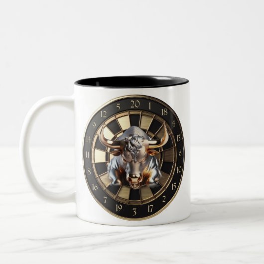 Metall Dartboard mit Bulle - golden Bull ツートーンマグカップ (左)