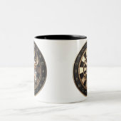 Metall Dartboard mit Bulle - golden Bull ツートーンマグカップ (中央)