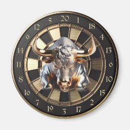 Metall Dartboard mit Bulle - golden Bull マグネット