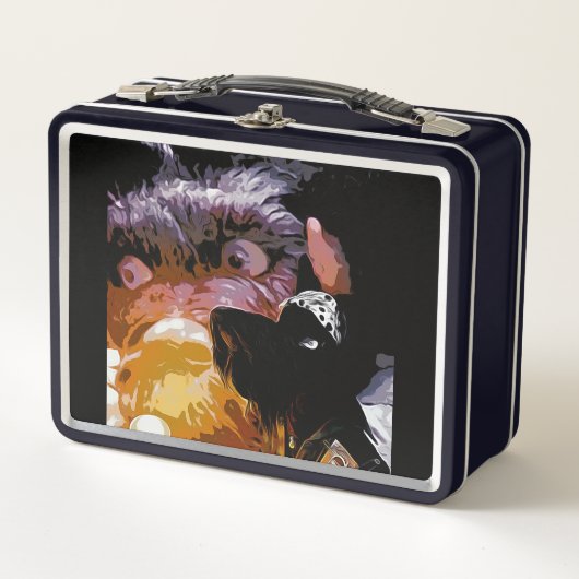 Metall Lunchbox Black-Serie Vintage Style メタルランチボックス (正面)