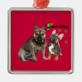 Metall Ornament französische Bulldoggen メタルオーナメント (正面)