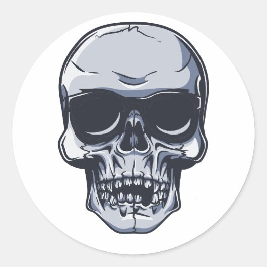 Metall Schädel Totenkopf metal skull ラウンドシール (正面)