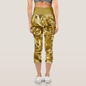 Metallic Abstract 101 Deep Gold Capri Leggings カプリレギンス (裏面)
