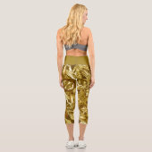 Metallic Abstract 101 Deep Gold Capri Leggings カプリレギンス (裏面)