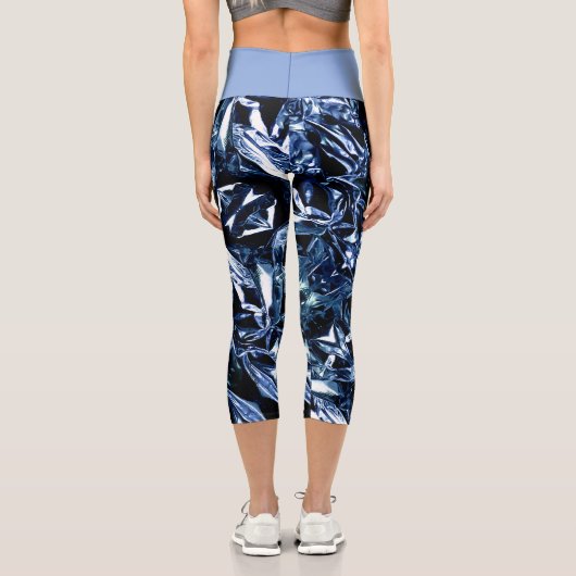 Metallic Abstract 101 Deep Navy Capri Leggings カプリレギンス (裏面)