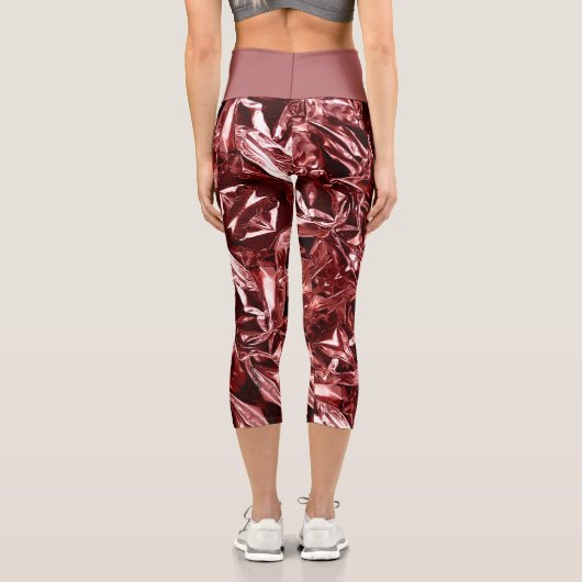 Metallic Abstract 101 Deep Pink Capri Leggings カプリレギンス (裏面)