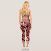 Metallic Abstract 101 Deep Pink Capri Leggings カプリレギンス (裏面)