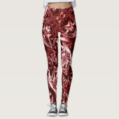 Metallic Abstract 101 Deep Pink Leggings レギンス (正面)