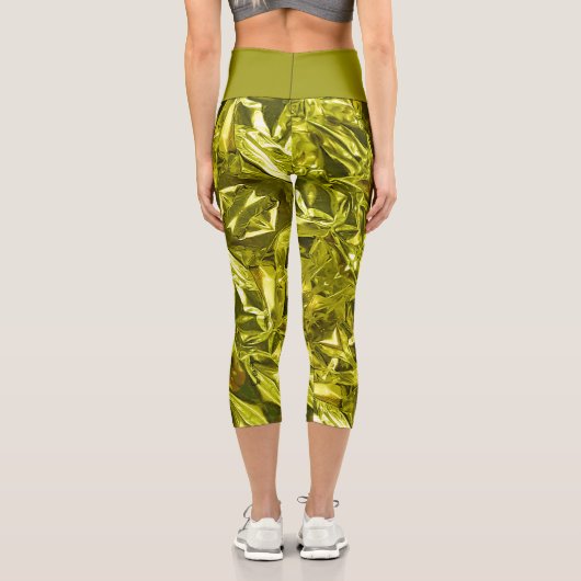 Metallic Abstract 101 Deep Teal  Capri Leggings カプリレギンス (裏面)