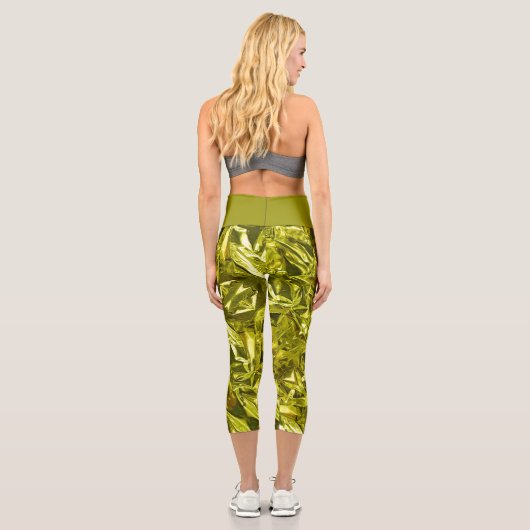 Metallic Abstract 101 Deep Teal Capri Leggings カプリレギンス (裏面)