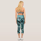 Metallic Abstract 101 Deep Teal Capri Leggings カプリレギンス (裏面)