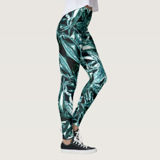 Metallic Abstract 101 Deep Teal Leggings レギンス