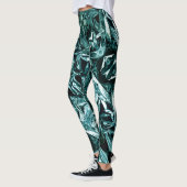 Metallic Abstract 101 Deep Teal Leggings レギンス (左)