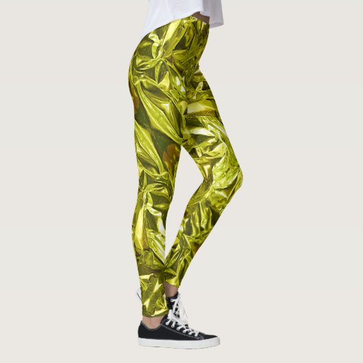 Metallic Abstract 101 Lime Green Leggings レギンス (右)