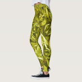 Metallic Abstract 101 Lime Green Leggings レギンス (左)