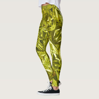 Metallic Abstract 101 Lime Green Leggings レギンス