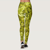 Metallic Abstract 101 Lime Green Leggings レギンス (裏面)