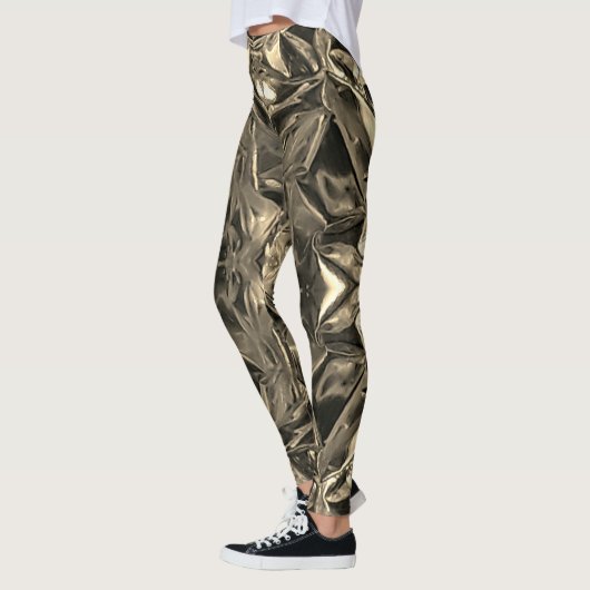 Metallic Abstract 101 Sepia Leggings レギンス (左)