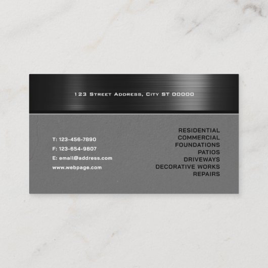Metallic and concrete texture  名刺 (裏面)