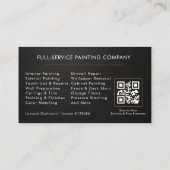 Metallic Black Gold Painter Painting QR Code 名刺 (裏面)