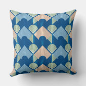 Metallic blue geometric diamond shapes  クッション (裏面)