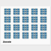 Metallic blue geometric diamond shapes スクエアシール (シート)