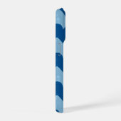 Metallic blue geometric diamond shapes  iPhoneケース (右側面)