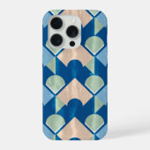 Metallic blue geometric diamond shapes  iPhoneケース (裏面)